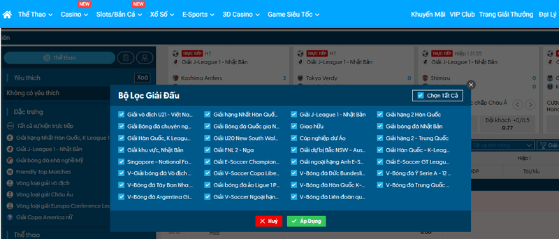 các giải đấu bóng đá fun88