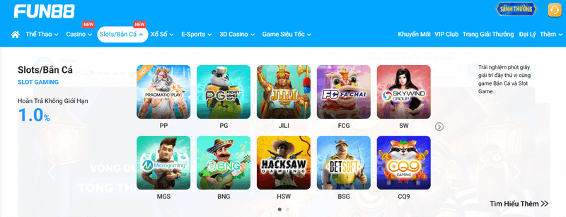 giới thiệu slots fun88