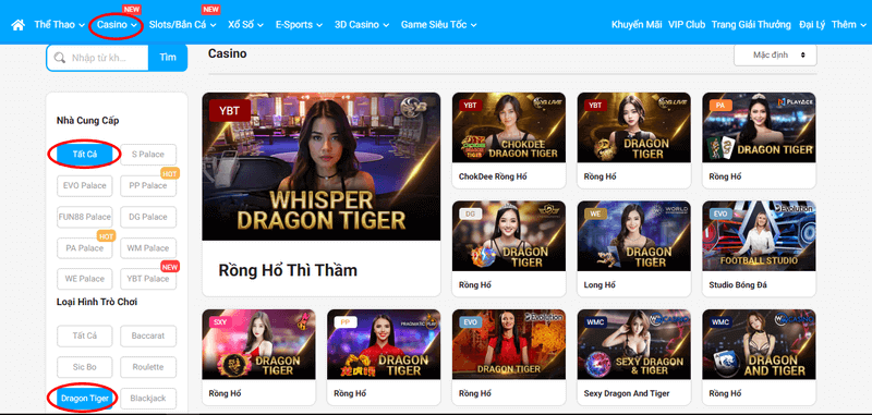 hướng dẫn chơi dragon tiger