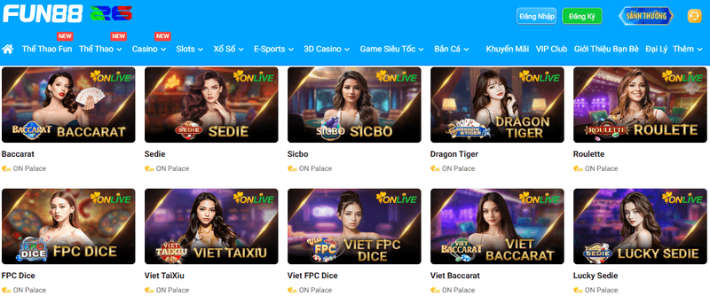 kho game on casino đa dạng