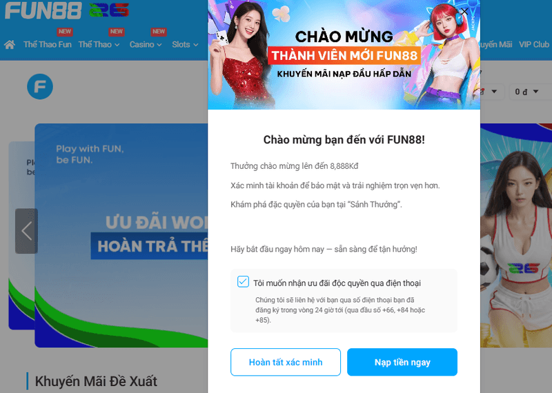 một số vấn đề khi truy cập fun88