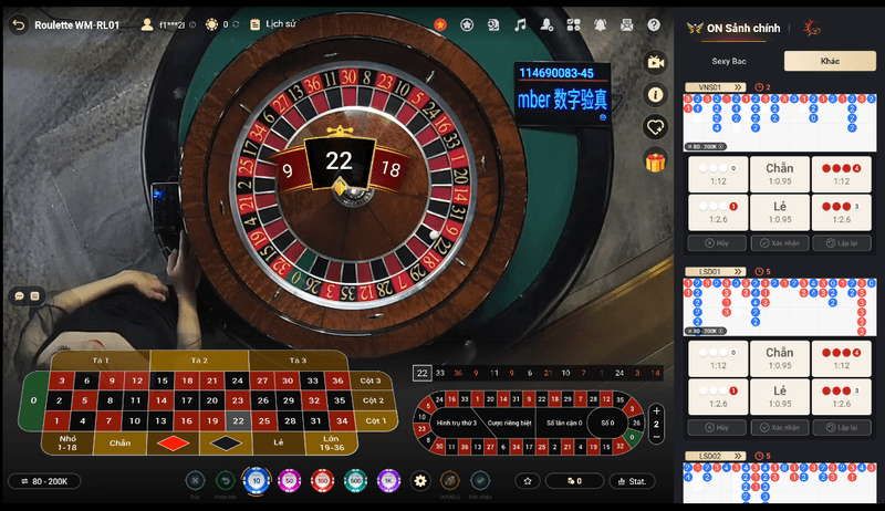 roulette tại on casino