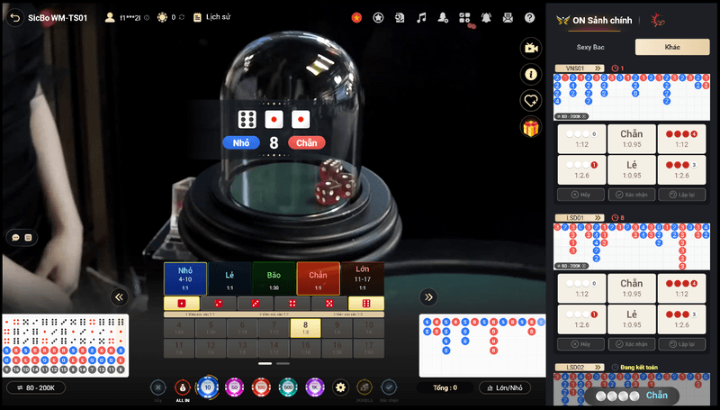 sicbo tại on casino